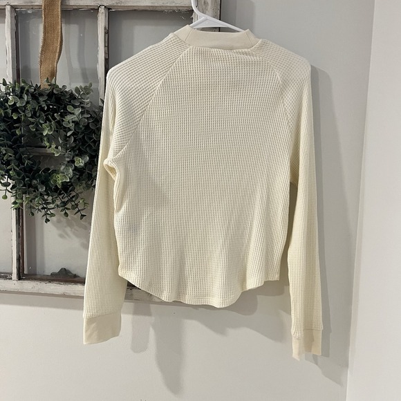 Madewell Waffle-Knit Long-Sleeve‎ Crewneck Size XS Off White Cream - Picture 7 of 7